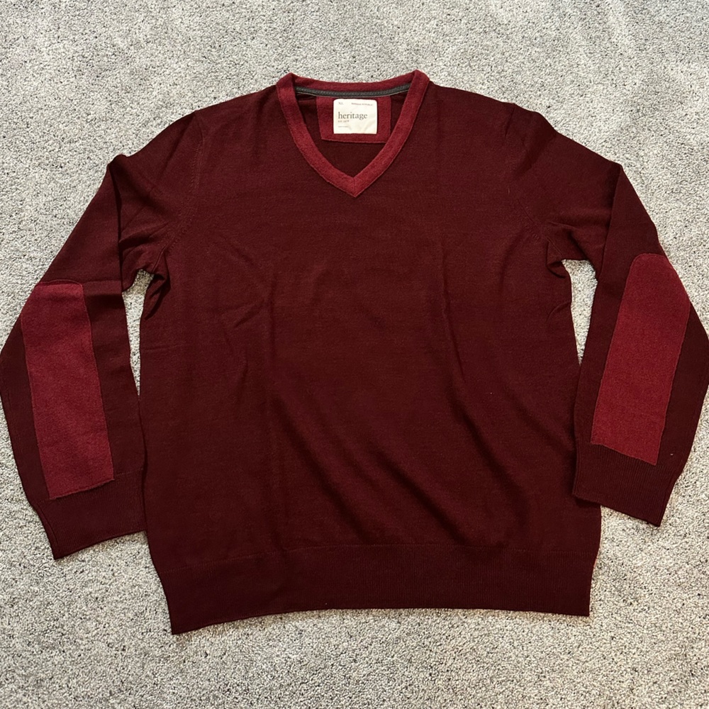 Banana Republic Heritage Merino Wool Blend V-Neck Sweater - Mens XL